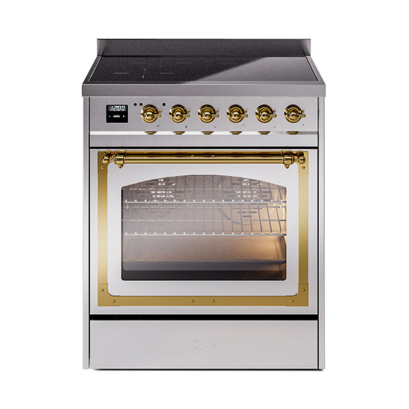 Nostalgie II Noblesse 30″ Induction Range (Triple Glass Door, Stainless Steel, Brass) UNI304NMPSSG