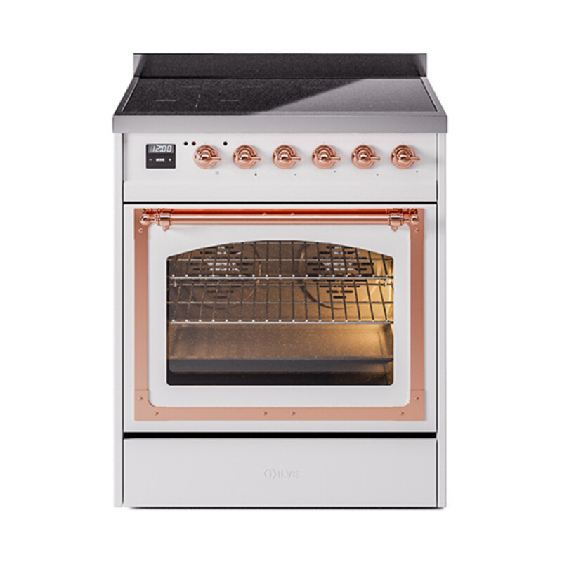 Nostalgie II Noblesse 30″ Induction Range (Triple Glass Door, White, Copper) UNI304NMPWHP
