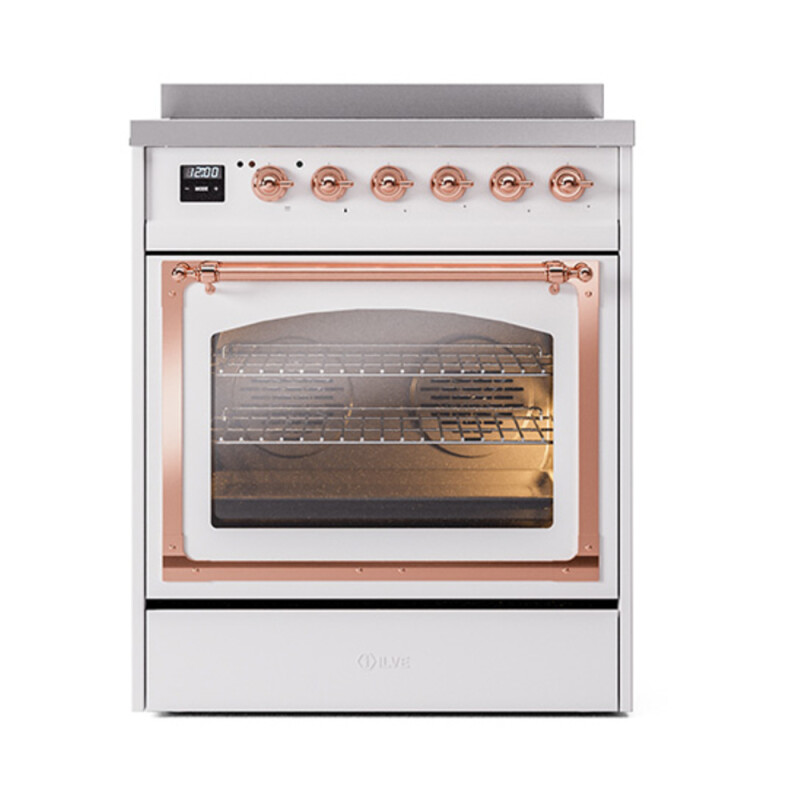 Nostalgie II Noblesse 30″ Induction Range (Triple Glass Door, White, Copper) UNI304NMPWHP