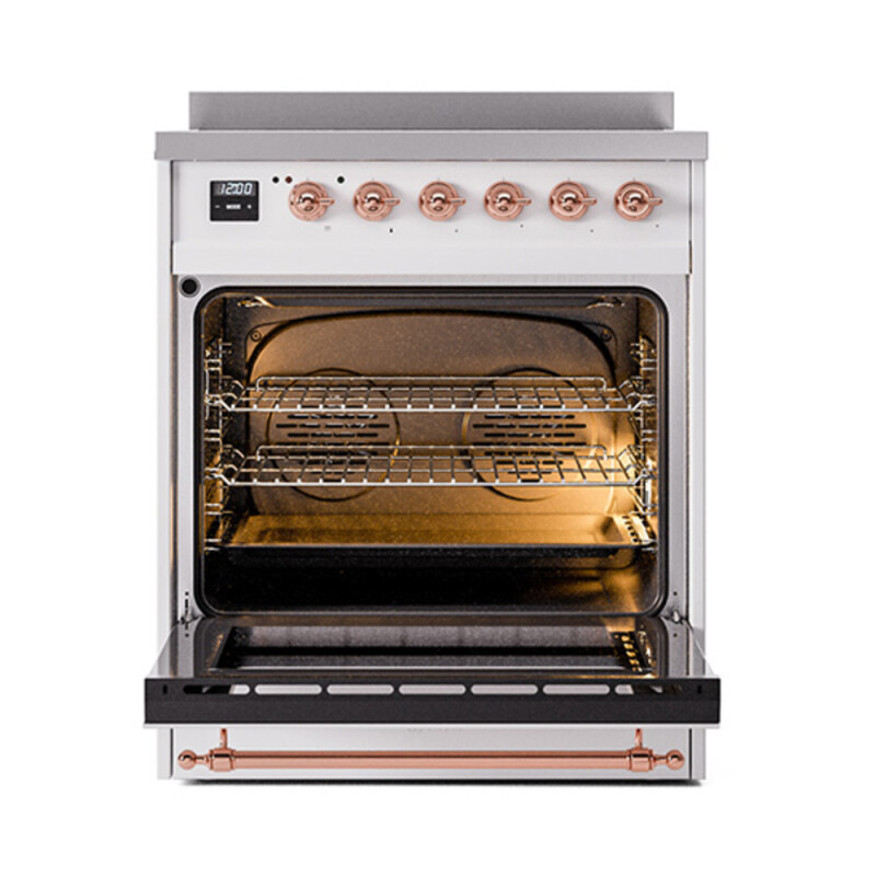 Nostalgie II Noblesse 30″ Induction Range (Triple Glass Door, White, Copper) UNI304NMPWHP