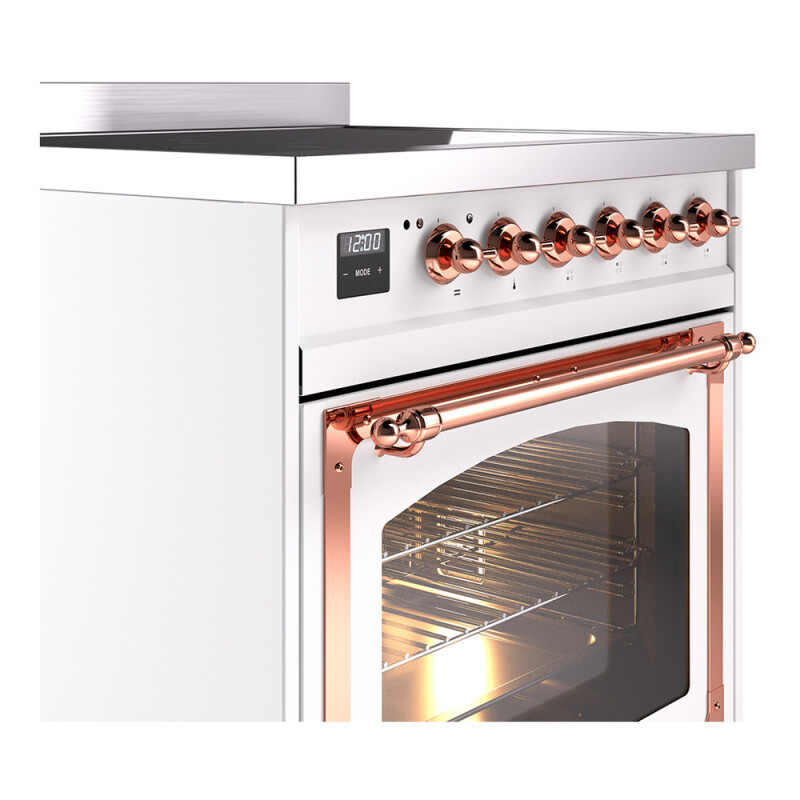Nostalgie II Noblesse 30″ Induction Range (Triple Glass Door, White, Copper) UNI304NMPWHP
