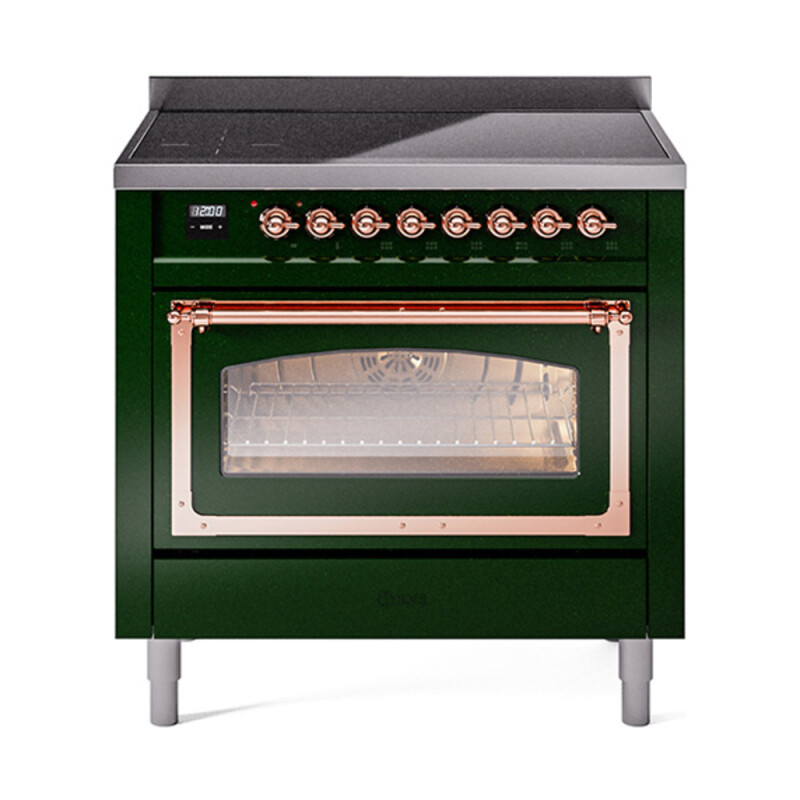 Nostalgie II Noblesse 36″ Induction Range (Triple Glass Door, Emerald Green, Copper) UNI366NMPEGP