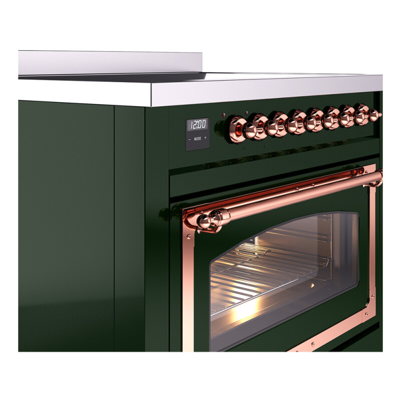 Nostalgie II Noblesse 36″ Induction Range (Triple Glass Door, Emerald Green, Copper) UNI366NMPEGP