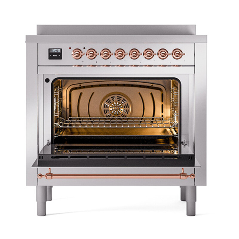 Nostalgie II Noblesse 36″ Induction Range   (Triple Glass Door, Stainless Steel, Brass) UNI366NMPSSG