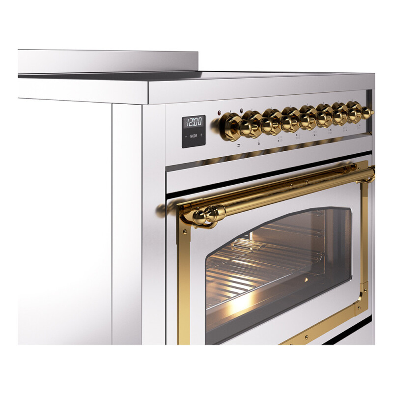 Nostalgie II Noblesse 36″ Induction Range   (Triple Glass Door, Stainless Steel, Brass) UNI366NMPSSG