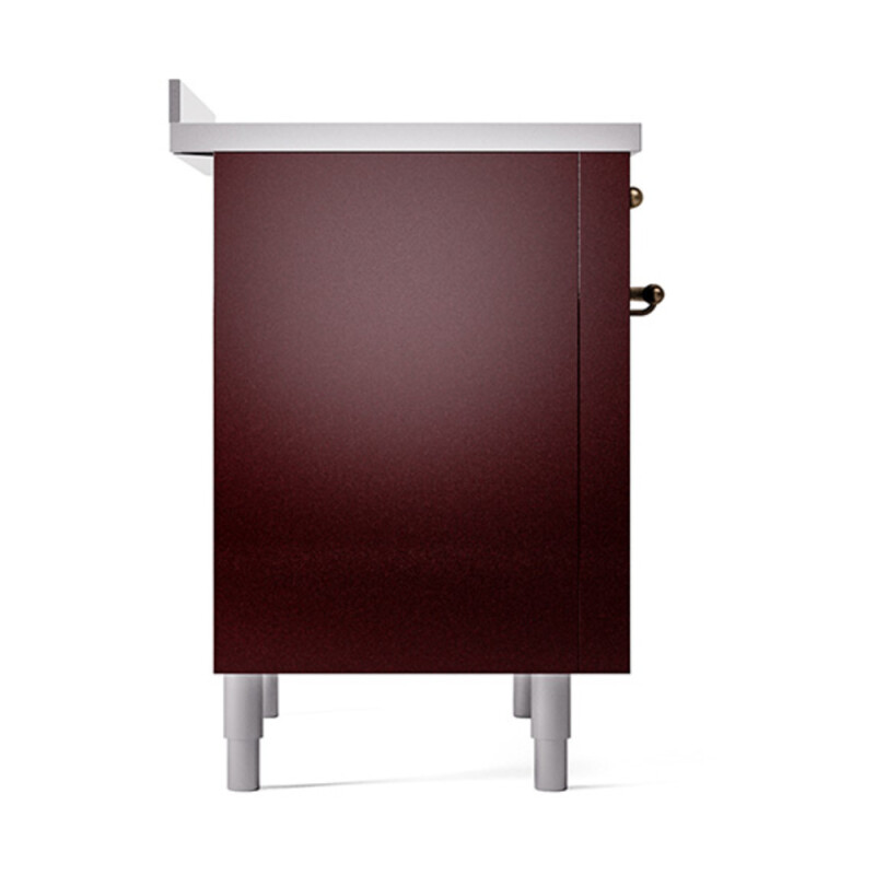 Nostalgie II Noblesse 36″ Induction Range (Solid Door, Burgundy, Burnished) UNI366QNMPBUB