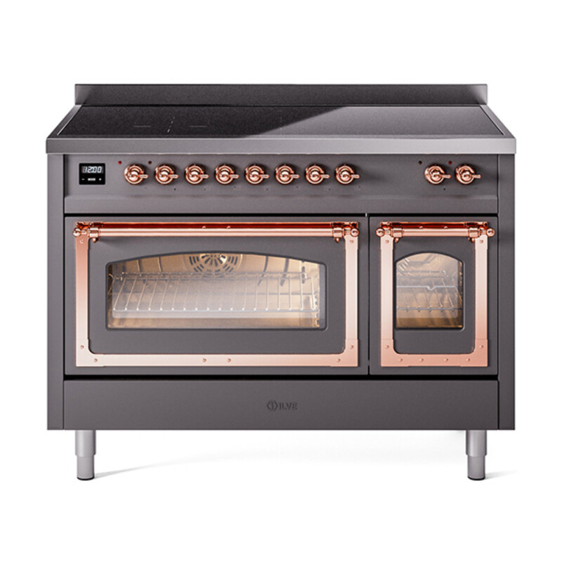 Nostalgie II Noblesse 48″ Induction Range  (Triple Glass Door, Graphite Matte, Copper) UNI486NMPMGP