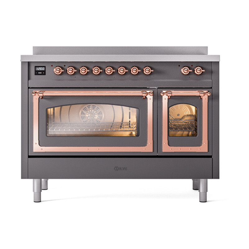 Nostalgie II Noblesse 48″ Induction Range  (Triple Glass Door, Graphite Matte, Copper) UNI486NMPMGP