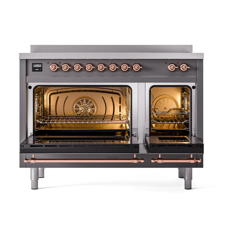 Nostalgie II Noblesse 48″ Induction Range  (Triple Glass Door, Graphite Matte, Copper) UNI486NMPMGP