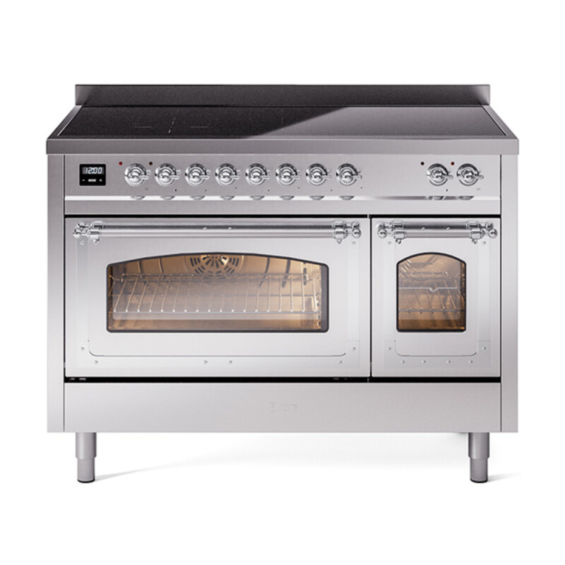 Nostalgie II Noblesse 48″ Induction Range  (Triple Glass Door, Stainless Steel, Chrome) UNI486NMPSSC
