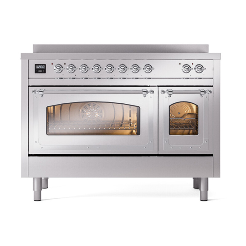 Nostalgie II Noblesse 48″ Induction Range  (Triple Glass Door, Stainless Steel, Chrome) UNI486NMPSSC
