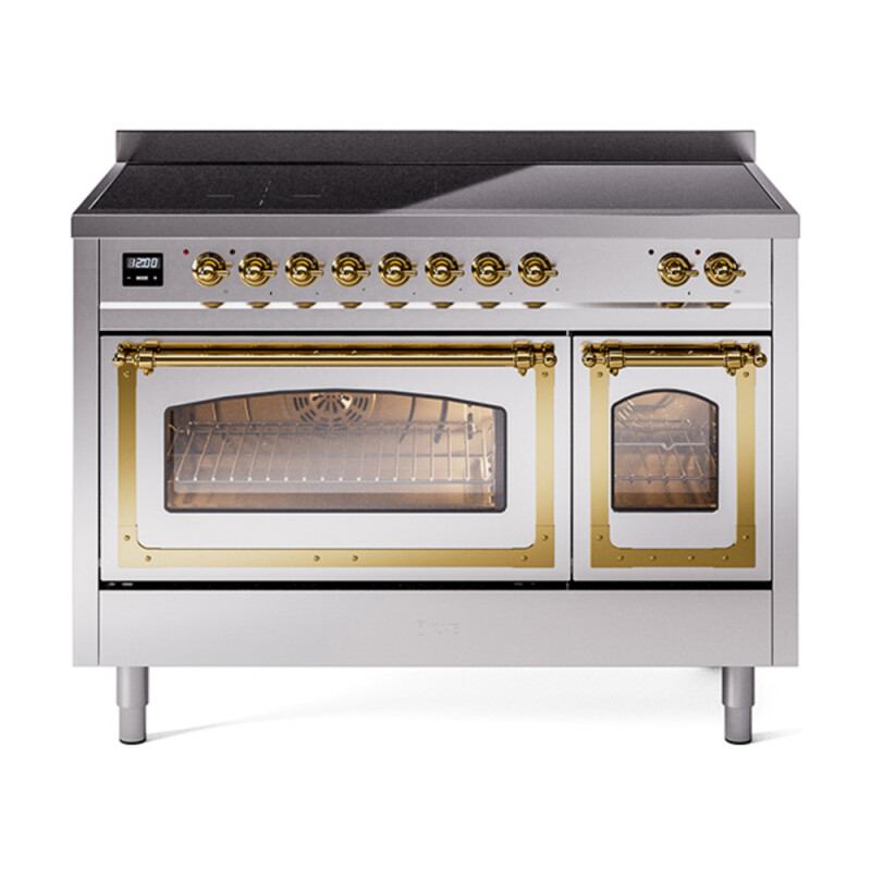 Nostalgie II Noblesse 48″ Induction Range  (Triple Glass Door, Stainless Steel, Brass) UNI486NMPSSG
