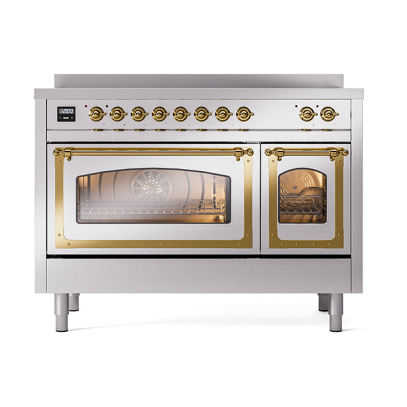 Nostalgie II Noblesse 48″ Induction Range  (Triple Glass Door, Stainless Steel, Brass) UNI486NMPSSG