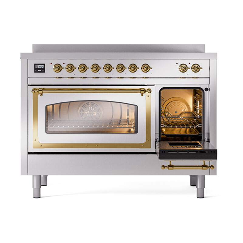 Nostalgie II Noblesse 48″ Induction Range  (Triple Glass Door, Stainless Steel, Brass) UNI486NMPSSG