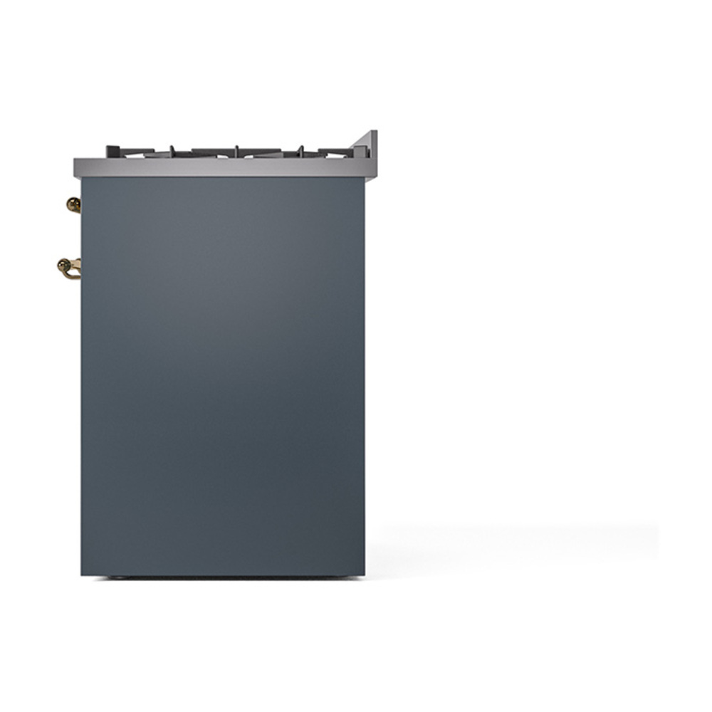 Nostalgie II Series 30 inch Freestanding Dual Fuel Range with Natural Gas, 5 Sealed Burners, 4 cu. ft. Total Oven Capacity, Convection Oven, Continuous Grates, Storage Drawer with Brass Trim UP30NMPBGG