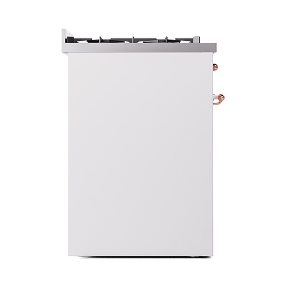 Nostalgie II 30 UP30NMPWHP Freestanding Dual Fuel Range with 5 Sealed Burners Single Oven with Triple Glass Door with Copper knobs UP30NMPWHP