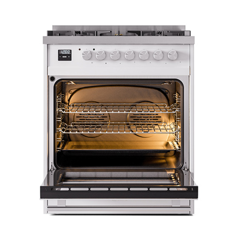 Professional Plus II 30 UP30QMPRA Freestanding Dual Fuel Range with 5 Sealed Burners Single Oven with Solid Door with Stainless Steel knobs UP30QMPRA