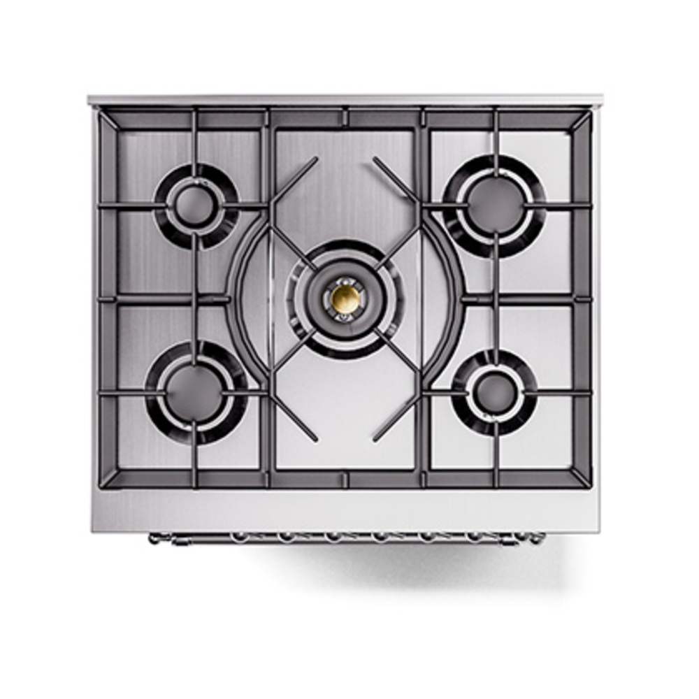 Nostalgie II 30 UP30QNMPBKC Freestanding Dual Fuel Range with 5 Sealed Burners Single Oven with Solid Door with Chrome knobs UP30QNMPBKC