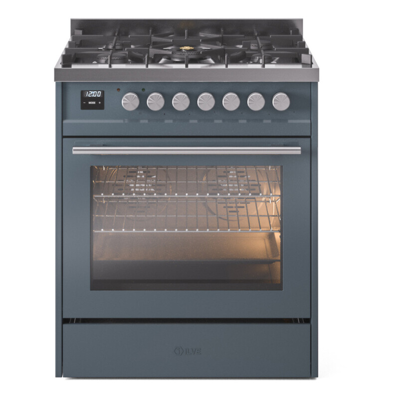 Professional Plus II 30 UP30WMPBG Freestanding Dual Fuel Range with 5 Sealed Burners Single Oven with Triple Glass Door with Stainless Steel knobs UP30WMPBGLP