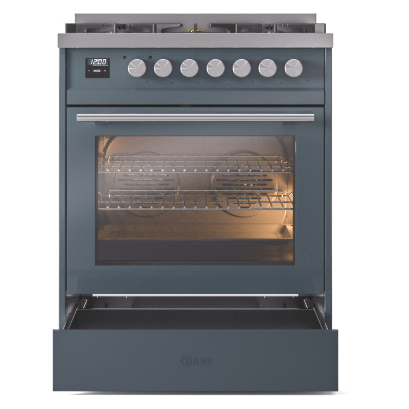 Professional Plus II 30 UP30WMPBG Freestanding Dual Fuel Range with 5 Sealed Burners Single Oven with Triple Glass Door with Stainless Steel knobs UP30WMPBGLP