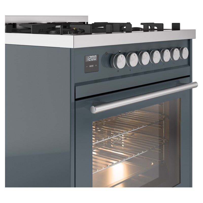 Professional Plus II 30 UP30WMPBG Freestanding Dual Fuel Range with 5 Sealed Burners Single Oven with Triple Glass Door with Stainless Steel knobs UP30WMPBGLP