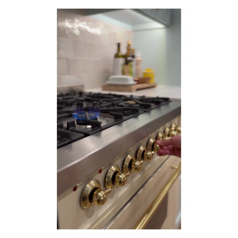 Nostalgie II Series 36 inch Freestanding Dual Fuel Range with Natural Gas, 6 Sealed Burners, 3.5 cu. ft. Total Oven Capacity, Griddle, Convection Oven, Continuous Grates, Storage Drawer, with UP36FNMPAWB