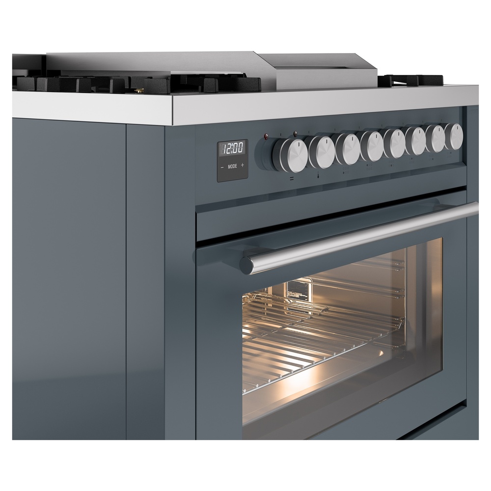 Professional Plus II 36 UP36FWMPBG Freestanding Dual Fuel Range with 6 Sealed Burners with Griddle Single Oven with Triple Glass Door with Stainless Steel knobs UP36FWMPBG