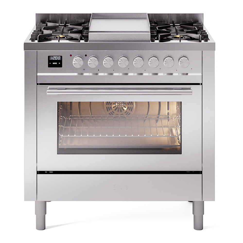 Professional Plus II Series 36 inch Freestanding Dual Fuel Range with Liquid Propane, 6 Sealed Burners, 3.5 cu. ft. Total Oven Capacity, Griddle, Convection Oven, Continuous Grates, Storage D