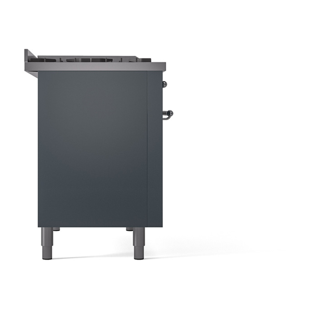 Nostalgie II 48 UP48FNMPBGC Freestanding Dual Fuel Range with 8 Sealed Burners with Griddle Double Oven with Triple Glass Door with Chrome knobs UP48FNMPBGC