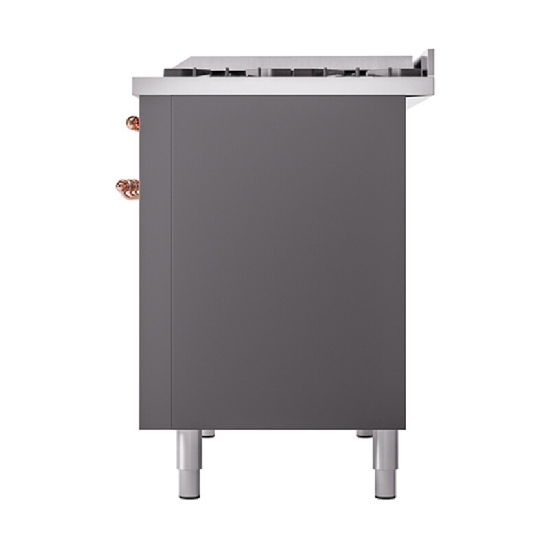 Nostalgie II 48 UP48FNMPMGP Freestanding Dual Fuel Range with 8 Sealed Burners with Griddle Double Oven with Triple Glass Door with Copper knobs UP48FNMPMGP