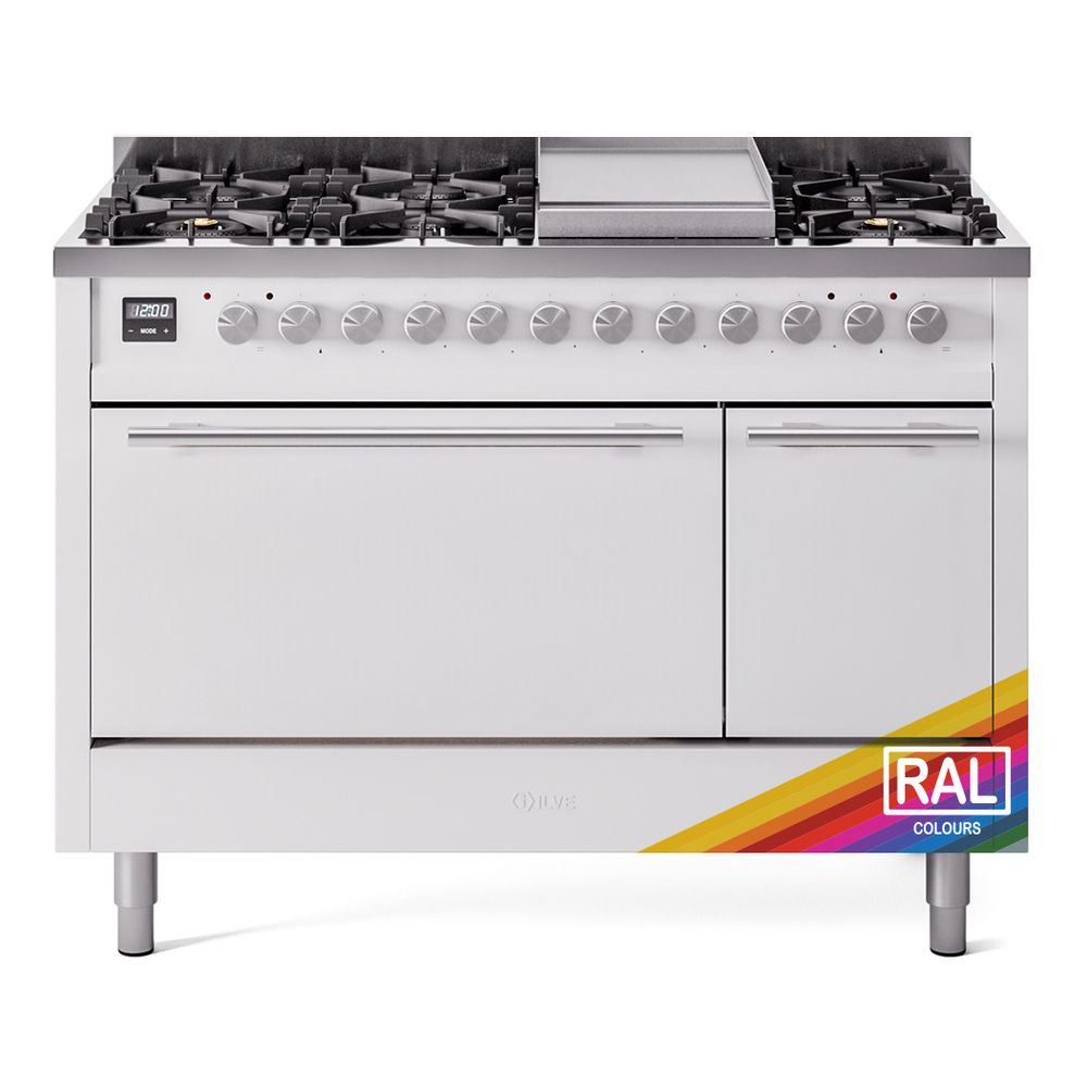 Professional Plus II 48 UP48FQMPRA Freestanding Dual Fuel Range with 8 Sealed Burners with Griddle Double Oven with Solid Door with Stainless Steel knobs UP48FQMPRA