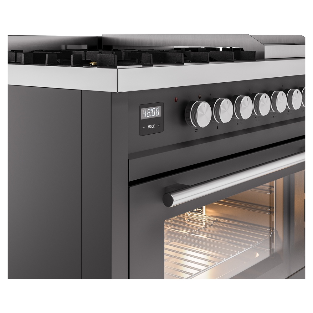 Professional Plus II 48 UP48FWMPMG Freestanding Dual Fuel Range with 8 Sealed Burners with Griddle Double Oven with Triple Glass Door with Stainless Steel knobs UP48FWMPMG