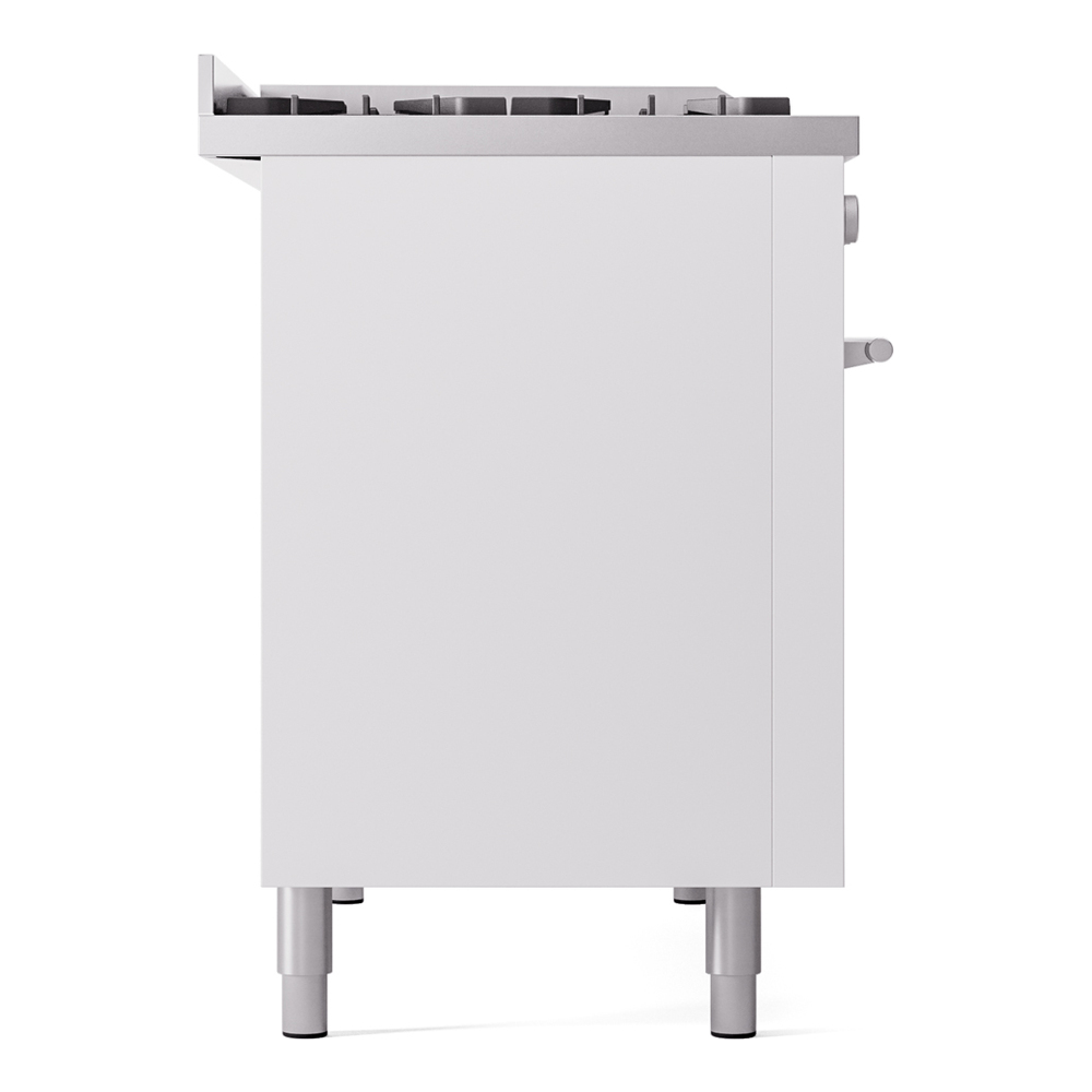 Professional Plus II 48 UP48FWMPWH Freestanding Dual Fuel Range with 8 Sealed Burners with Griddle Double Oven with Triple Glass Door with Stainless Steel knobs UP48FWMPWHLP