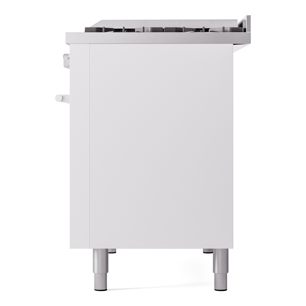 Professional Plus II 48 UP48FWMPWH Freestanding Dual Fuel Range with 8 Sealed Burners with Griddle Double Oven with Triple Glass Door with Stainless Steel knobs UP48FWMPWHLP
