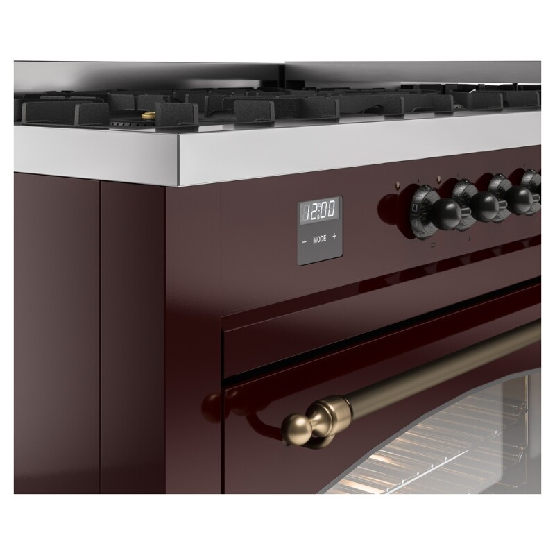 Nostalgie II 60 UP60FNMPBUB Freestanding Dual Fuel Range with 9 Sealed Burners with Griddle Double Oven with Triple Glass Door with Bronze knobs UP60FNMPBUB