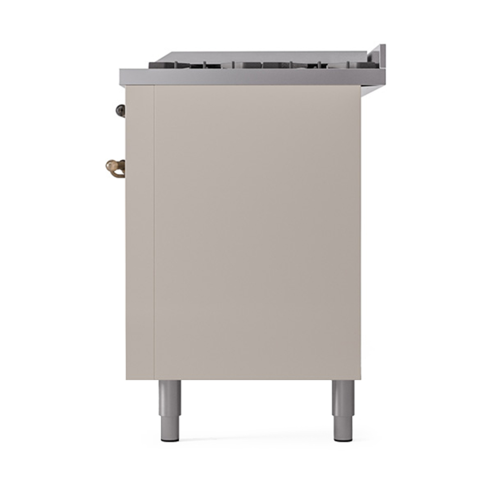 Nostalgie II 60 UP60FQNMPAWB Freestanding Dual Fuel Range with 9 Sealed Burners with Griddle Double Oven with Solid Door with Bronze knobs UP60FQNMPAWBLP