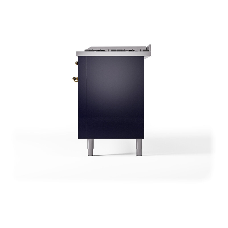 Nostalgie II 60 UP60FQNMPMBG Freestanding Dual Fuel Range with 9 Sealed Burners with Griddle Double Oven with Solid Door with Brass knobs UP60FQNMPMBG