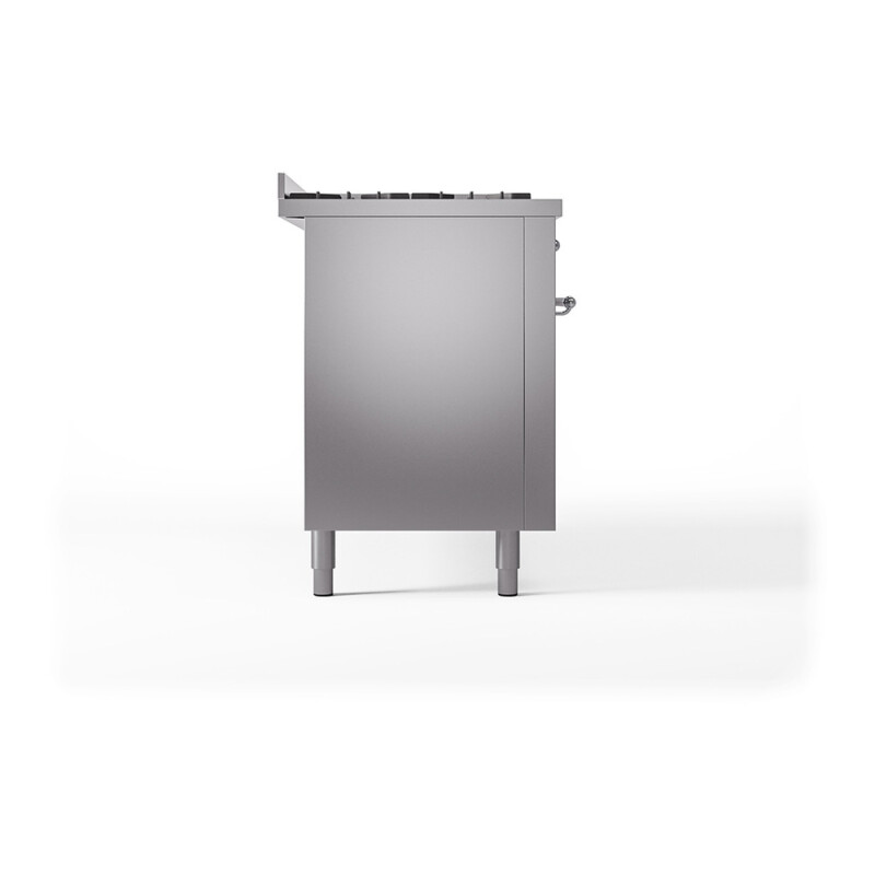 Nostalgie II 60 UP60FQNMPSSC Freestanding Dual Fuel Range with 9 Sealed Burners with Griddle Double Oven with Solid Door with Chrome knobs UP60FQNMPSSC