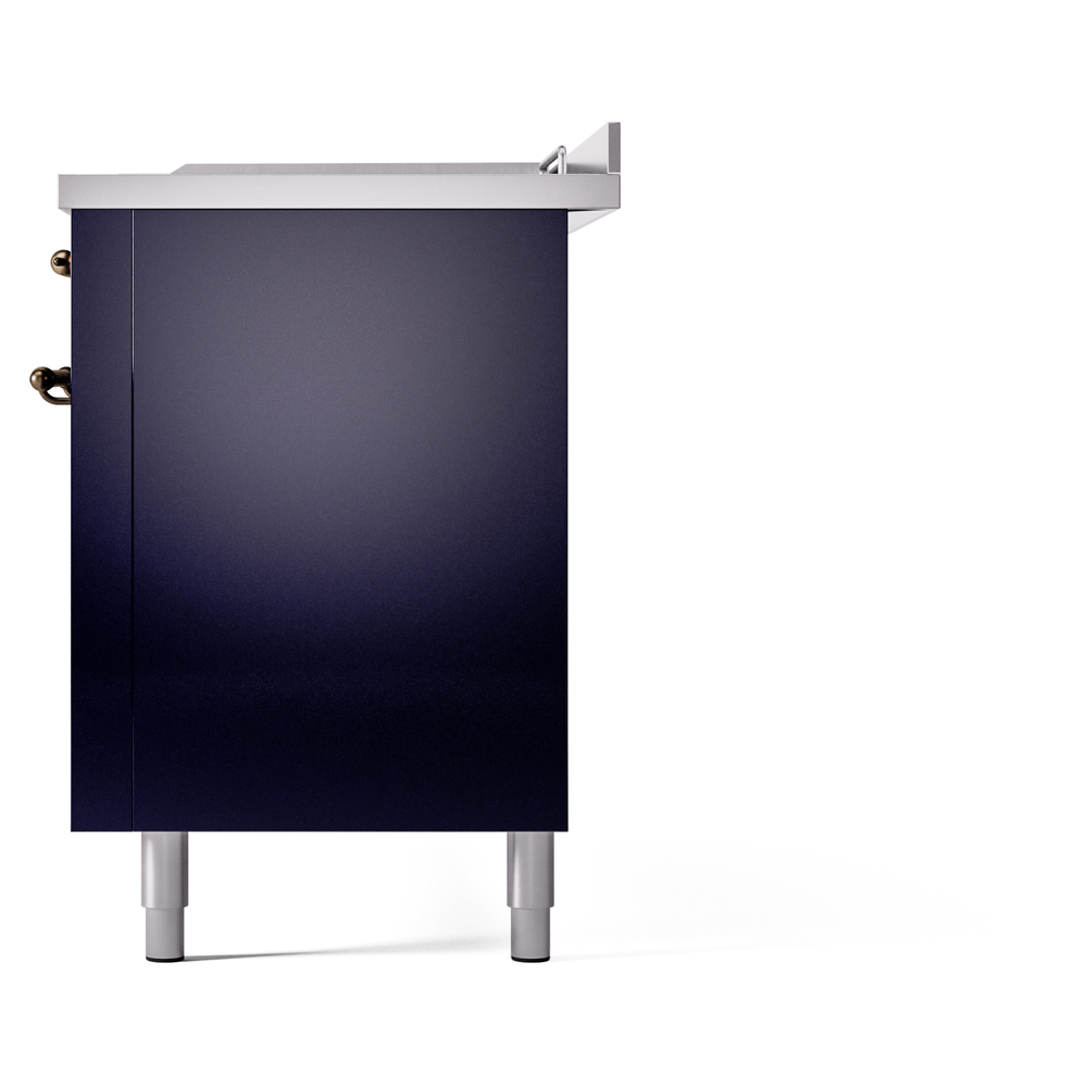Nostalgie II 60 UP60FSNMPMBB Freestanding Dual Fuel Range with 7 Sealed Burners with Griddle and French Top Double Oven with Triple Glass Door with Bronze knobs UP60FSNMPMBBLP