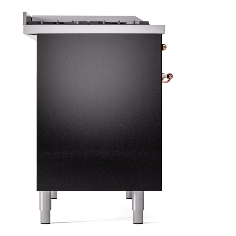 Nostalgie II 40 UPD40FNMPBKP Freestanding Dual Fuel Range with 6 Sealed Burners with Griddle Double Oven with Triple Glass Door with Copper knobs UPD40FNMPBKPLP