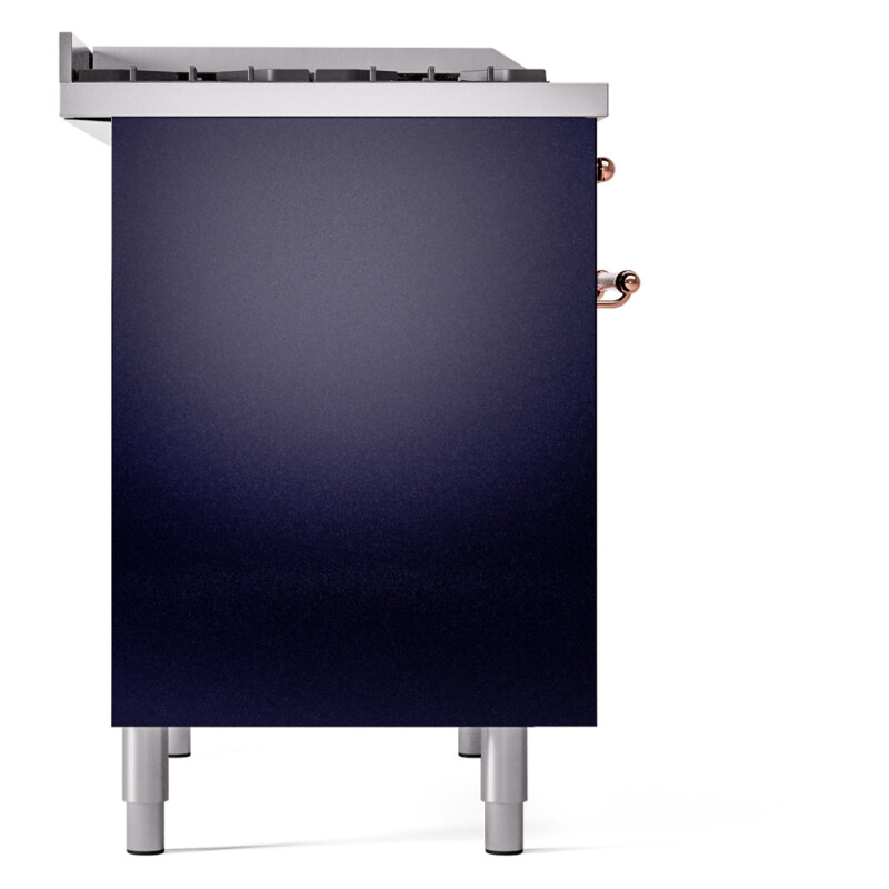 Nostalgie II 40 UPD40FNMPMBP Freestanding Dual Fuel Range with 6 Sealed Burners with Griddle Double Oven with Triple Glass Door with Copper knobs UPD40FNMPMBPLP