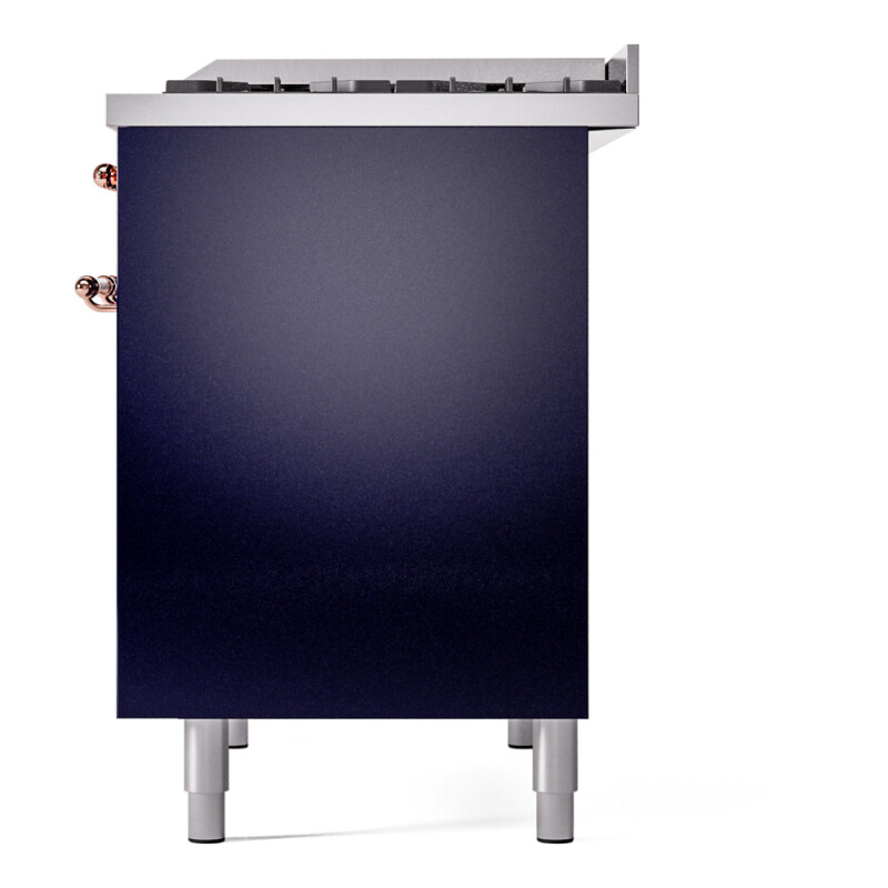 Nostalgie II 40 UPD40FNMPMBP Freestanding Dual Fuel Range with 6 Sealed Burners with Griddle Double Oven with Triple Glass Door with Copper knobs UPD40FNMPMBPLP