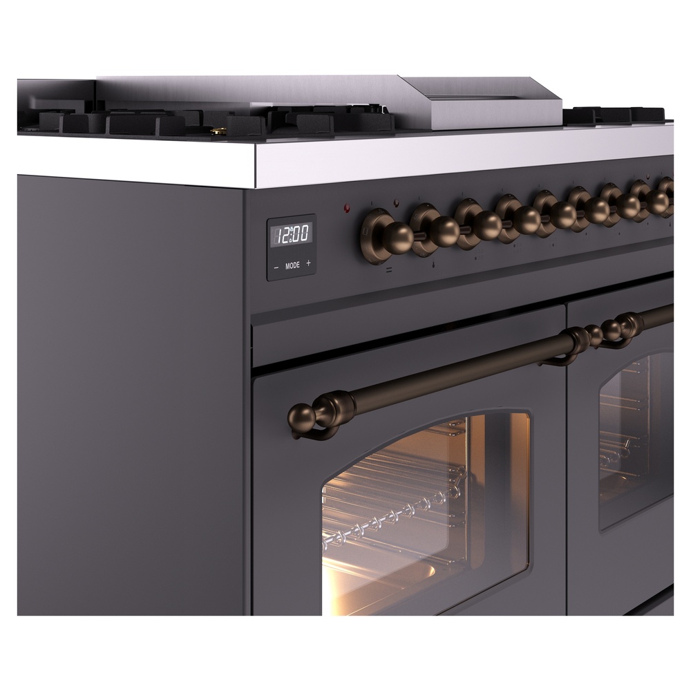 Nostalgie II Series 40 inch Freestanding Dual Fuel Range with Natural Gas, 6 Sealed Burners, Double Ovens, 4.3 cu. ft. Total Oven Capacity, Griddle, Convection Oven, Continuous Grates, Storag UPD40FNMPMGB