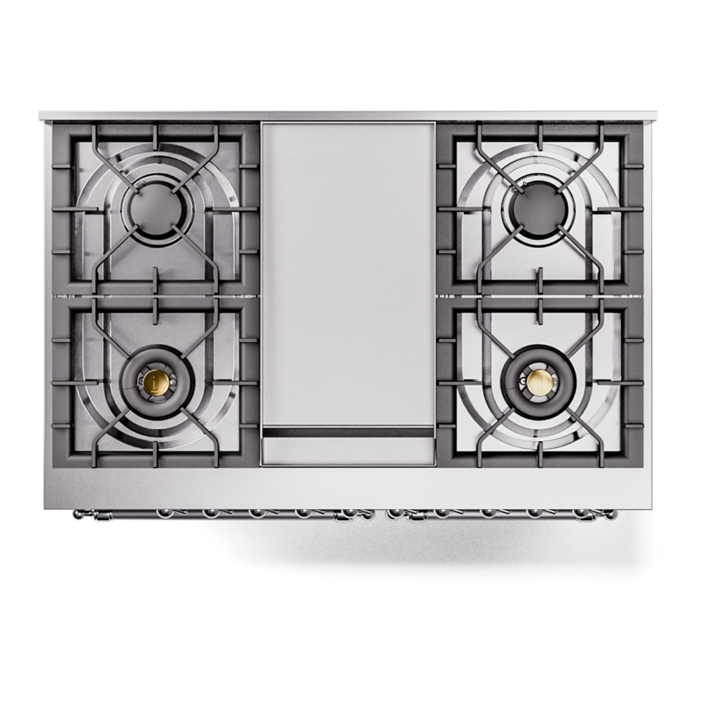 Nostalgie II 40 UPD40FNMPMGC Freestanding Dual Fuel Range with 6 Sealed Burners with Griddle Double Oven with Triple Glass Door with Chrome knobs UPD40FNMPMGCLP