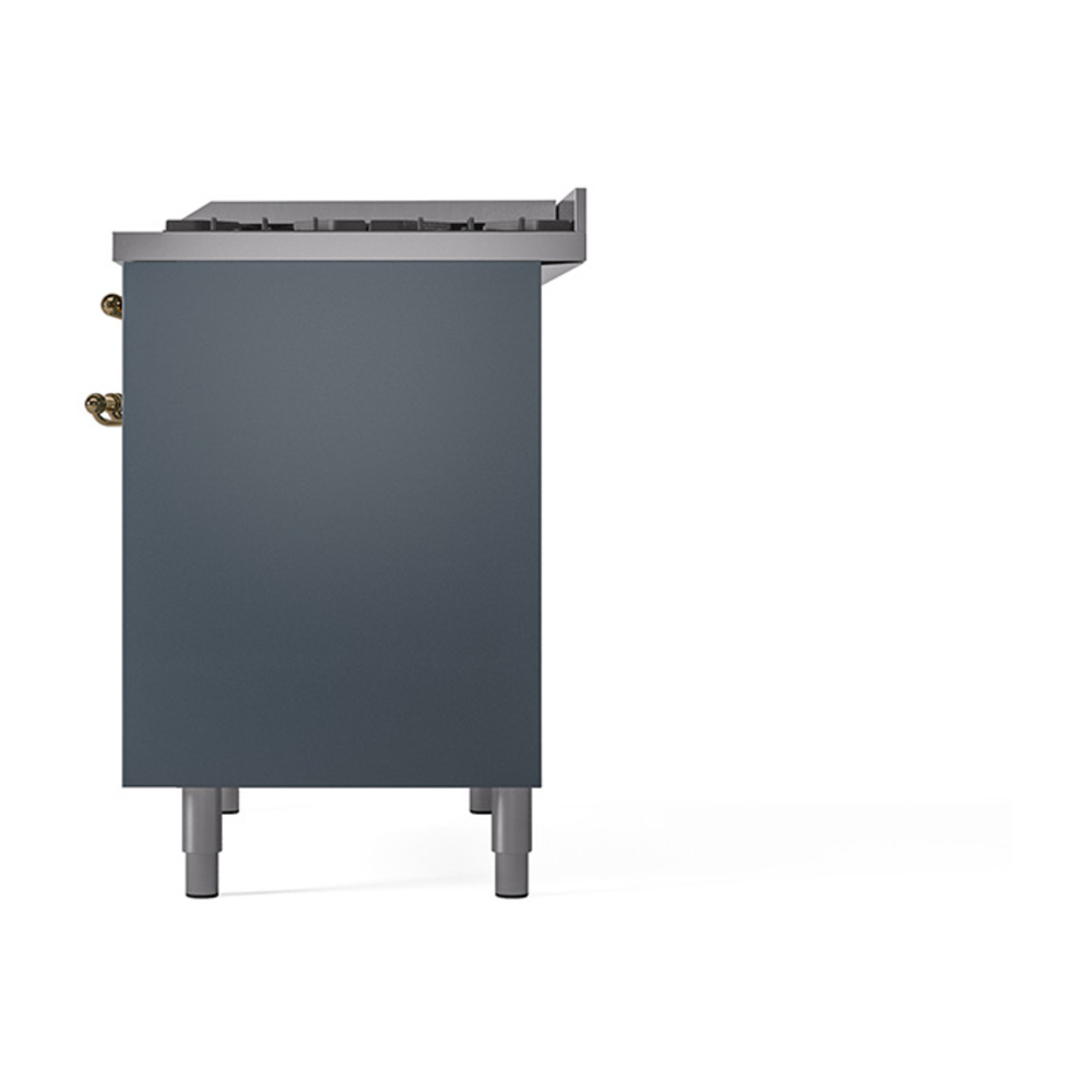 Nostalgie II 40 UPD40FQNMPBGG Freestanding Dual Fuel Range with 6 Sealed Burners with Griddle Double Oven with Solid Door with Brass knobs UPD40FQNMPBGGLP