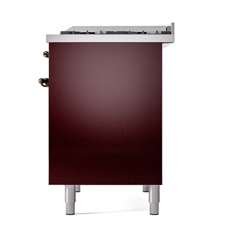 Nostalgie II 40 UPD40FQNMPBUB Freestanding Dual Fuel Range with 6 Sealed Burners with Griddle Double Oven with Solid Door with Bronze knobs UPD40FQNMPBUBLP