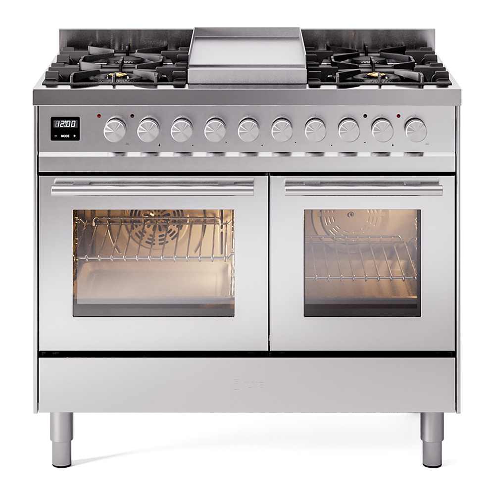 Professional Plus II Series 40 inch Freestanding Dual Fuel Range with Natural Gas, 6 Sealed Burners, Double Ovens, 4.3 cu. ft. Total Oven Capacity, Griddle, Convection Oven, Continuous Grates