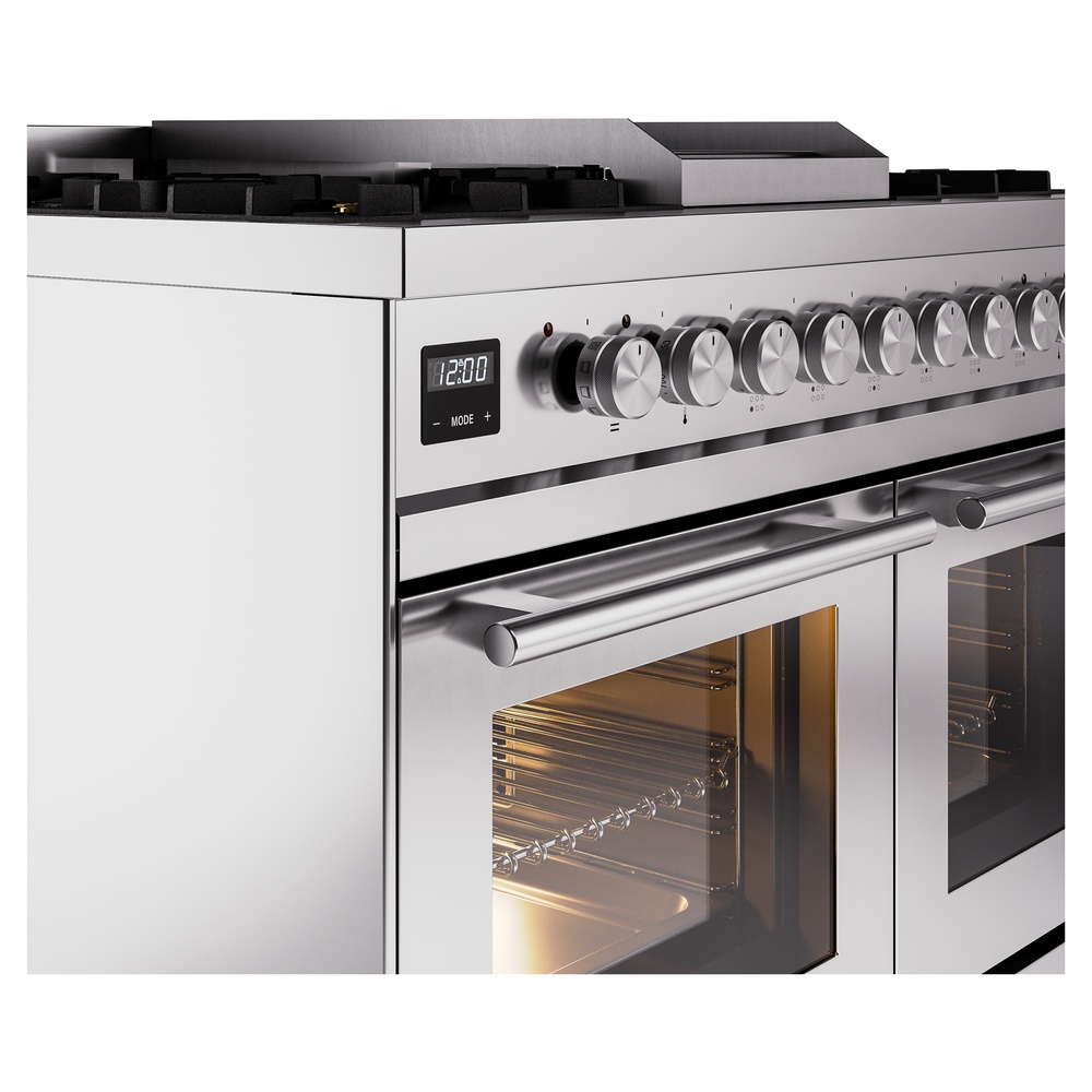 Professional Plus II Series 40 inch Freestanding Dual Fuel Range with Natural Gas, 6 Sealed Burners, Double Ovens, 4.3 cu. ft. Total Oven Capacity, Griddle, Convection Oven, Continuous Grates UPD40FWMPSS