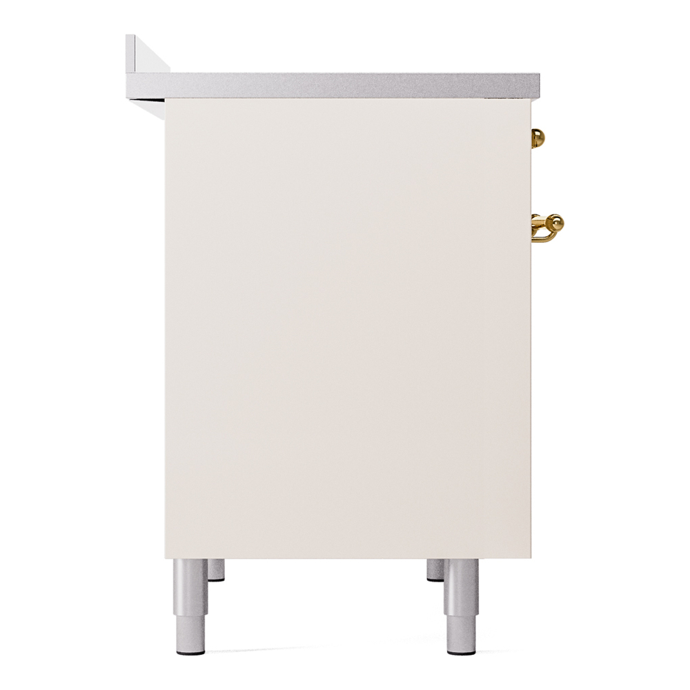 Nostalgie II Series 40 inch Freestanding Electric Induction Range with 6 Elements, Smoothtop Cooktop, 4.3 cu. ft. Total Oven Capacity, Convection Oven, Storage Drawer with Brass Trim UPDI406NMPAWG