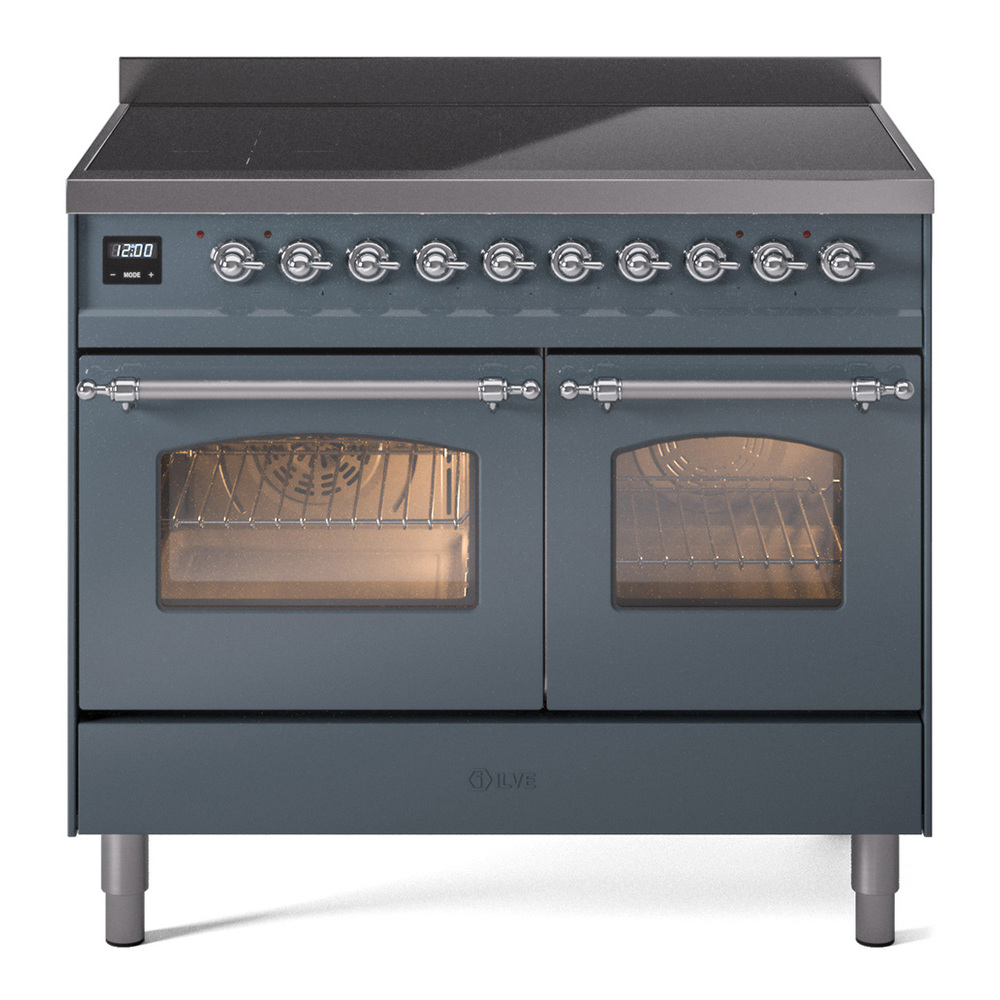 Nostalgie II 40 UPDI406NMPBGC Freestanding Electric Range Range with Induction Double Oven with Triple Glass Door with Chrome knobs UPDI406NMPBGC